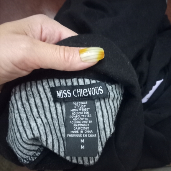 Miss Chievous Black and Gray Striped Blazer - Picture 2 of 2